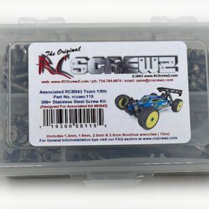 asc119 - Stainless Steel Screw Kit For The Associated RC8B4e Team 1/8th Buggy (#80946)