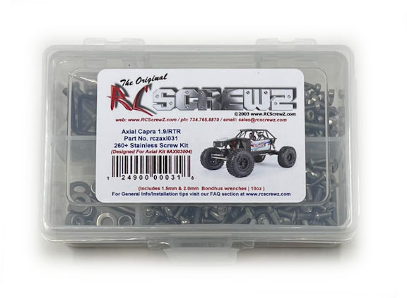 RC Screwz AXI026 Axial Yeti Jr. 1/18th Stainless Screw Kit - Nitro