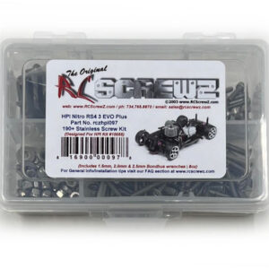 hpi097 - Stainless Steel Screw Kit For The HPI Racing RS4 3 Evo Plus Nitro (#10055)