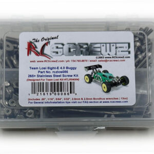 los086 - Stainless Steel Screw Kit For The Losi 8ight-E 4.0 1/8th (#TLR04004) Stainless Screw Kit