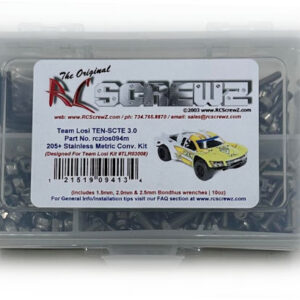 los094m - Stainless Steel Screw Kit For The Losi TEN-SCTE 3.0 (Metric Conversion) (#TLR03008)