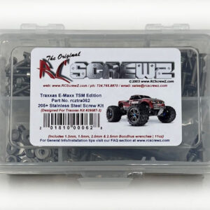 tra062 - Stainless Steel Screw Kit For The Traxxas E-Maxx TSM Ed. (#39087-3)