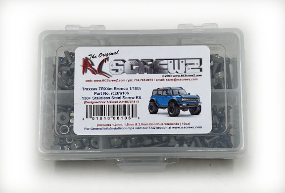 tra106 - Stainless Steel Screw Kit For The Traxxas TRX-4M Bronco 1/18th  (#97074-1)